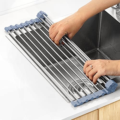 Over The Sink Dish Drying Rack, Roll Up Dish Drying Rack Kitchen Dish Rack