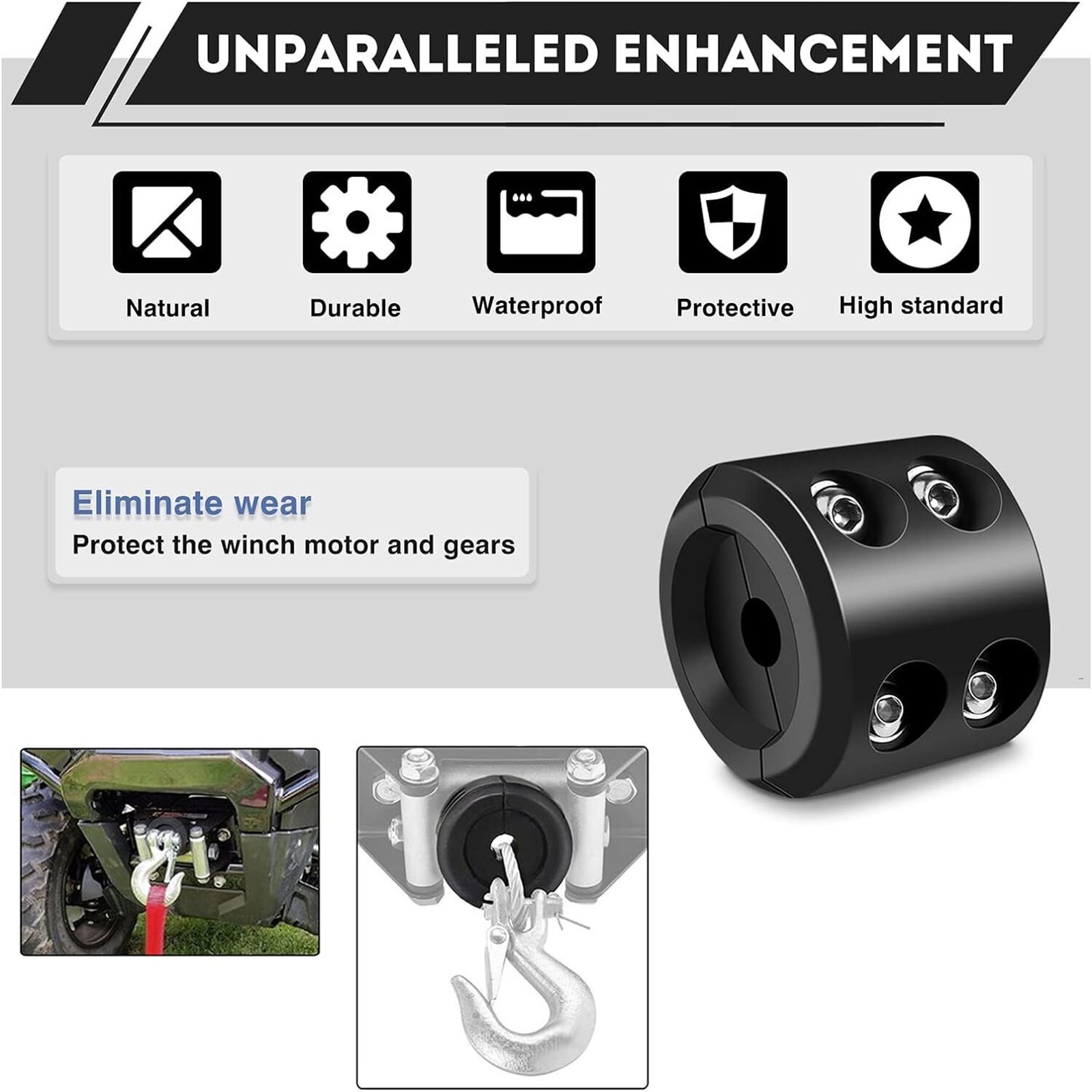 Winch Stopper for Cable For KFI ATV Winch Cable Hook Rope Hawse Bumper