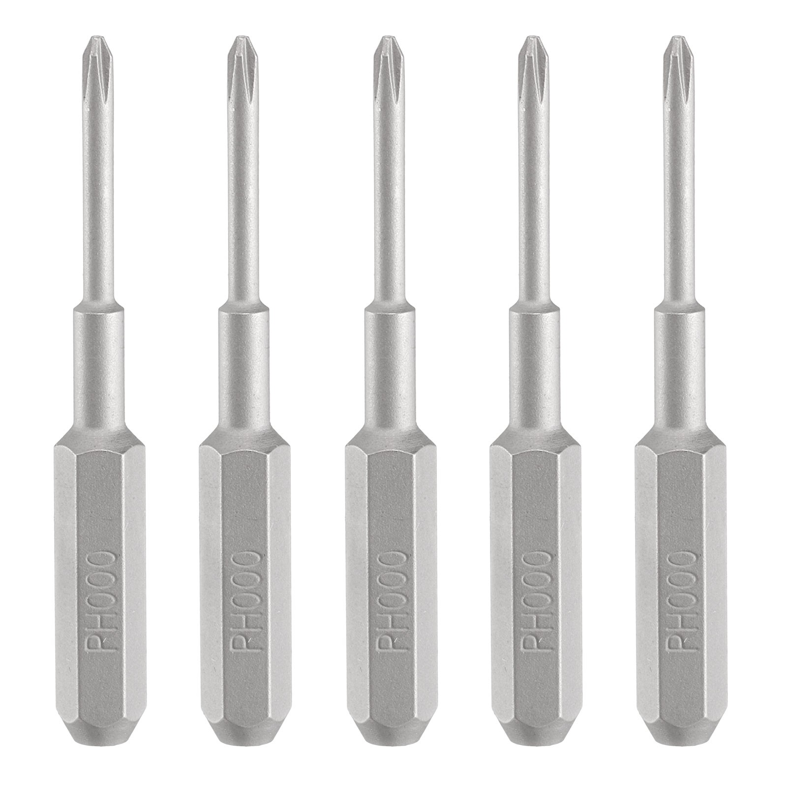 5pcs PH000 Magnetic Phillips Screwdriver Bit 5/32" Shank 35mm Length S2 Steel