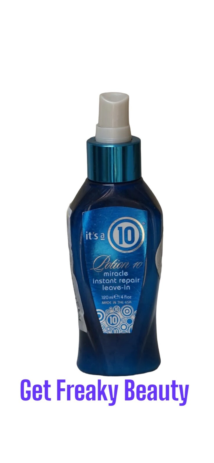 4 oz. It's A 10 Potion 10 Miracle Instant Repair Leave-In. 120ml. FREE SHIPPING