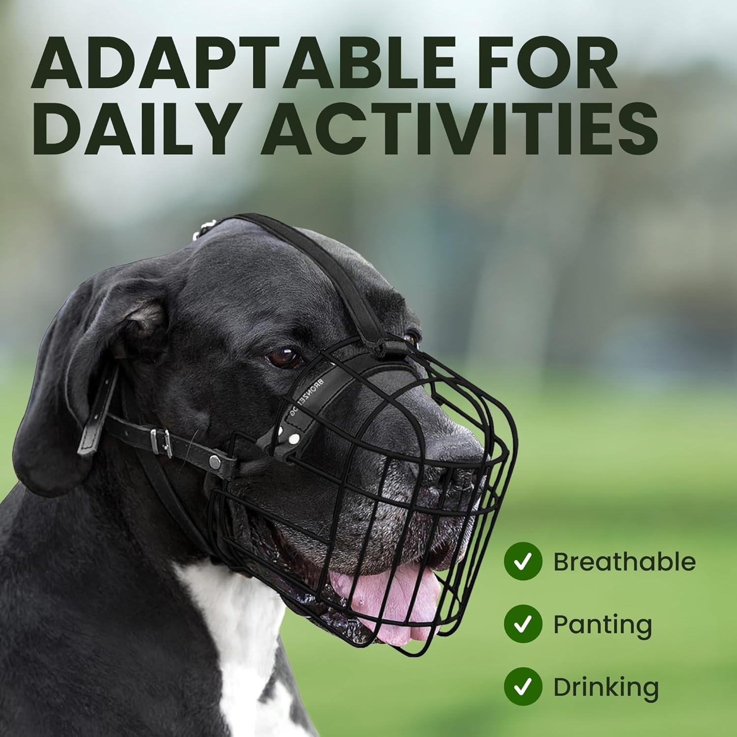 Safety First: Breathable Wire Basket Muzzle for Large Breeds with Adjustable Fit