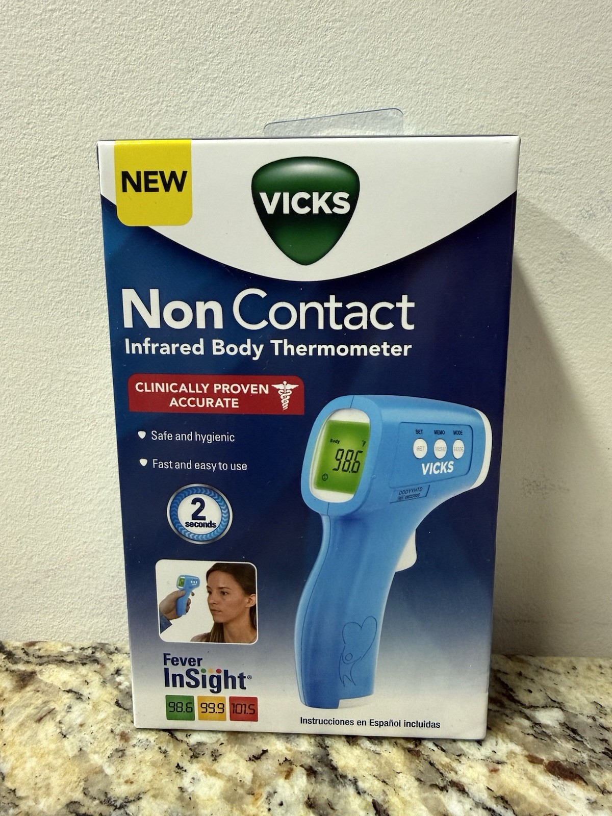 Vicks VNT275US Non-Contact Thermometer Blue - NEW SEALED “GV”