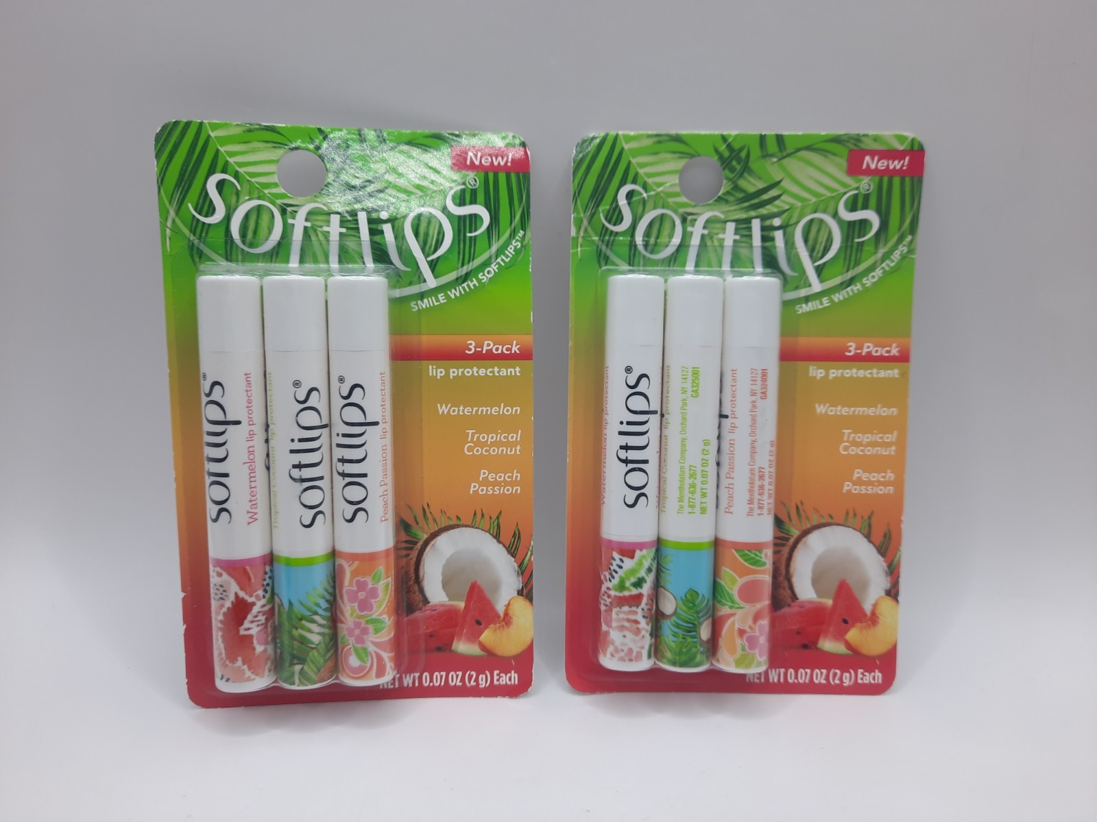 Softlips Daily Lip Moisturizer Tropical Flavored Lip NEW ☆TWO PACK☆ Six Sticks