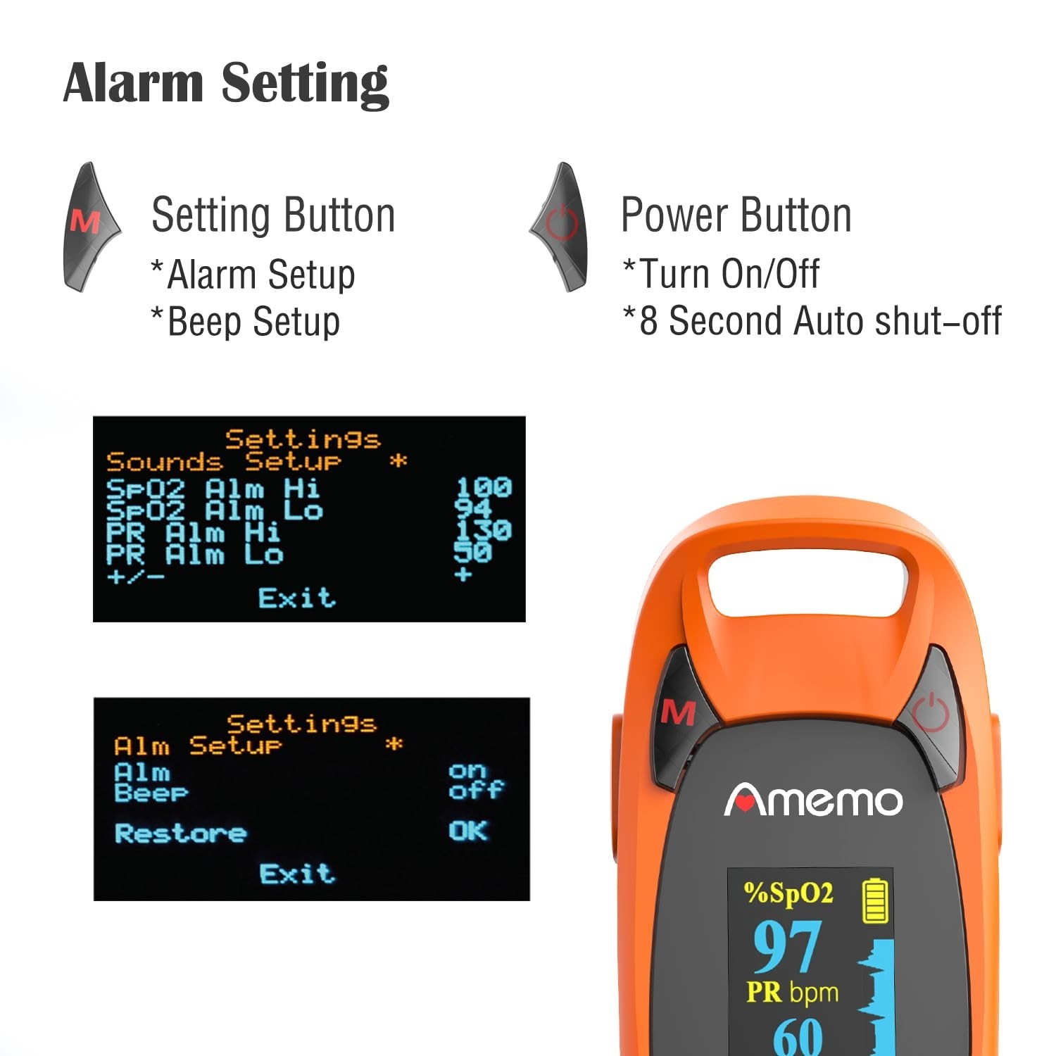 Fast Reading Fingertip Pulse Oximeter for Exercise & Sleep
