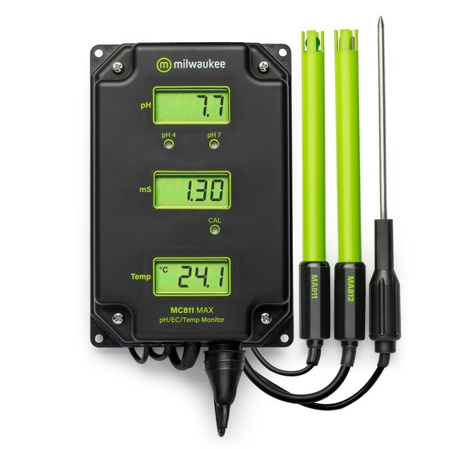 MC811US MAX pH/EC/Temp Monitor - Milwaukee