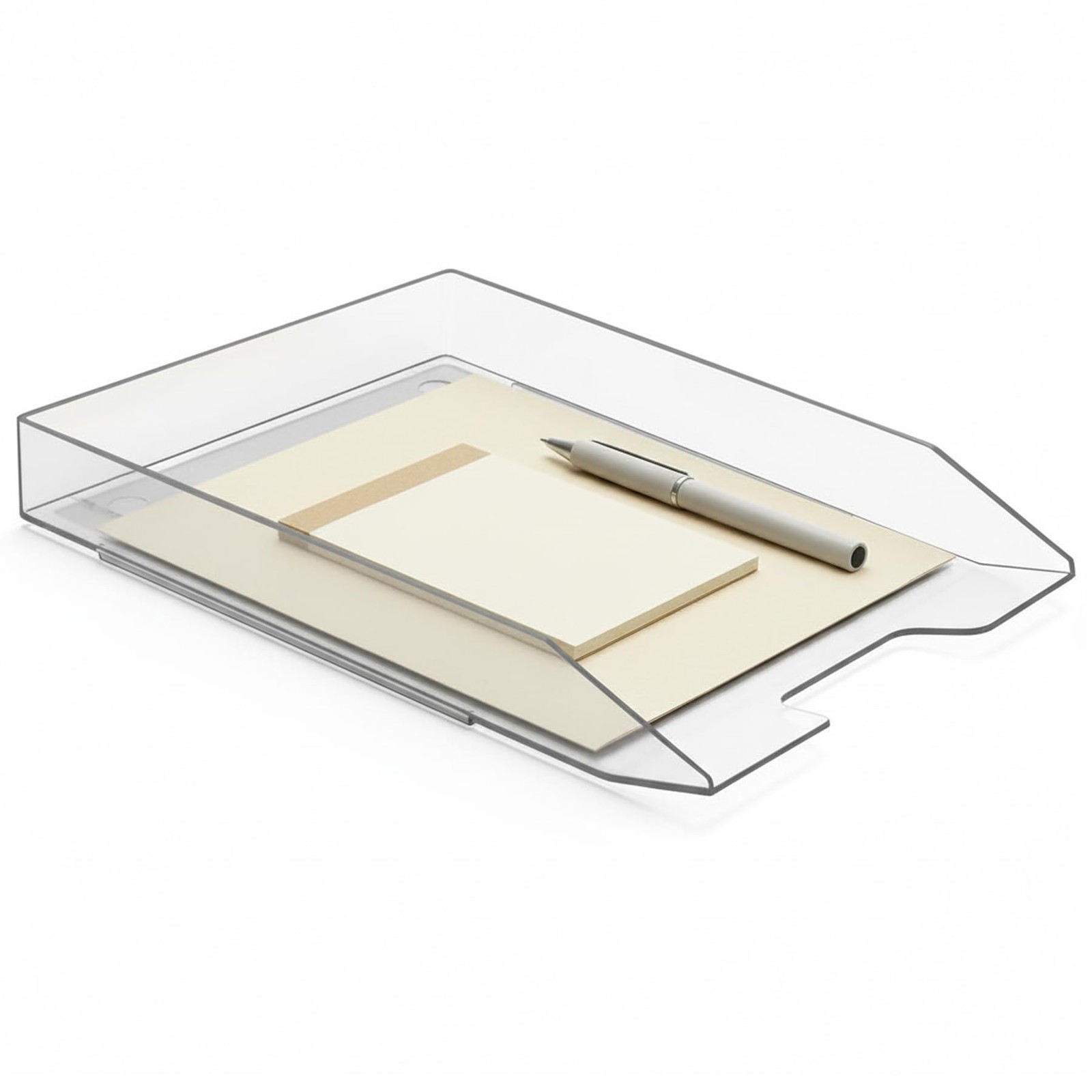 Stackable Letter Tray Front Load Letter Size Document Desk Clear Crystal 1