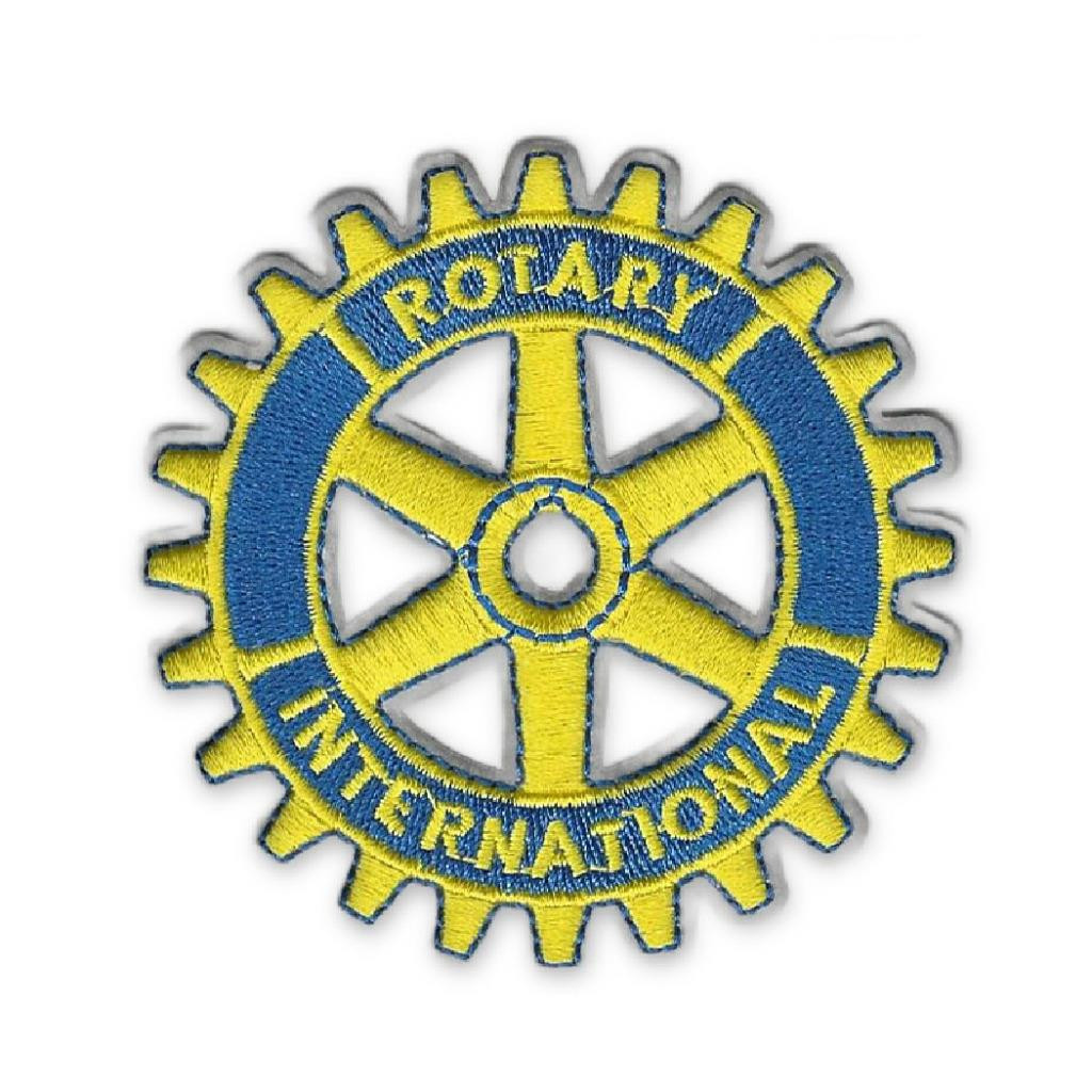 ROTARY CLUB INTERNATIONAL IRON ON PATCH 3" Round Yellow Gear Embroidered NEW