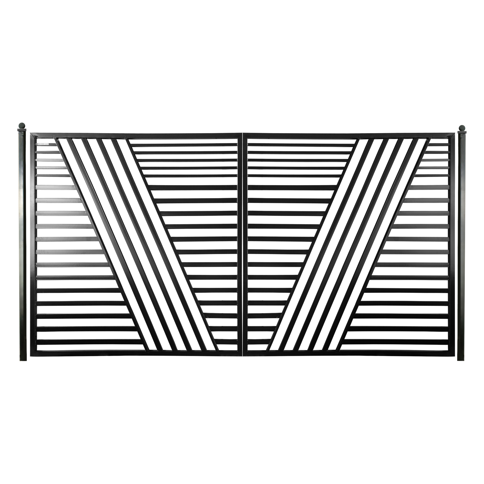 ALEKO Modern Yard Garden Sofia Style Dual Swing Steel Driveway Gate 12 ft Black