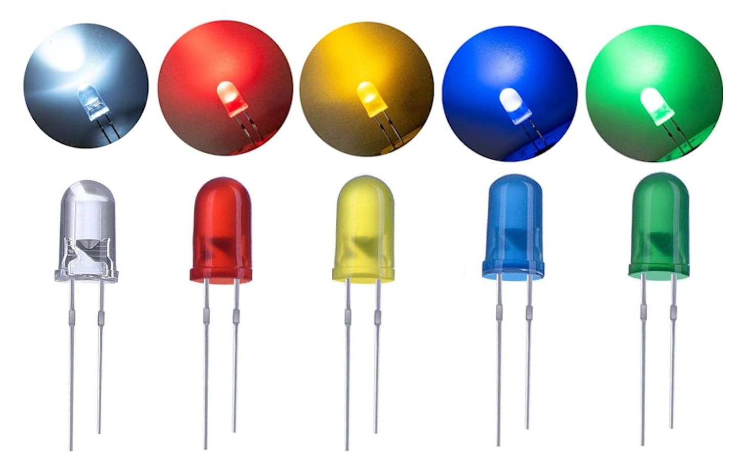 California JOS 50 PCS Colorful 5mm LED Light Diodes, LED Circuit