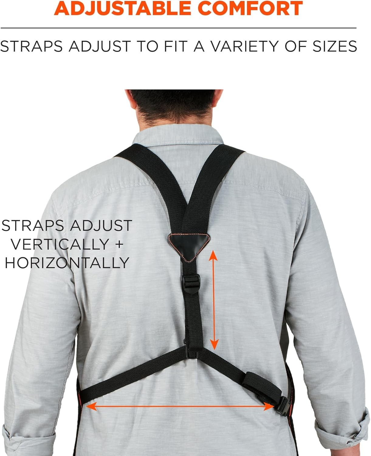 Gray Full Length Canvas Tool Apron 13 Pockets Adjustable Cross Back
