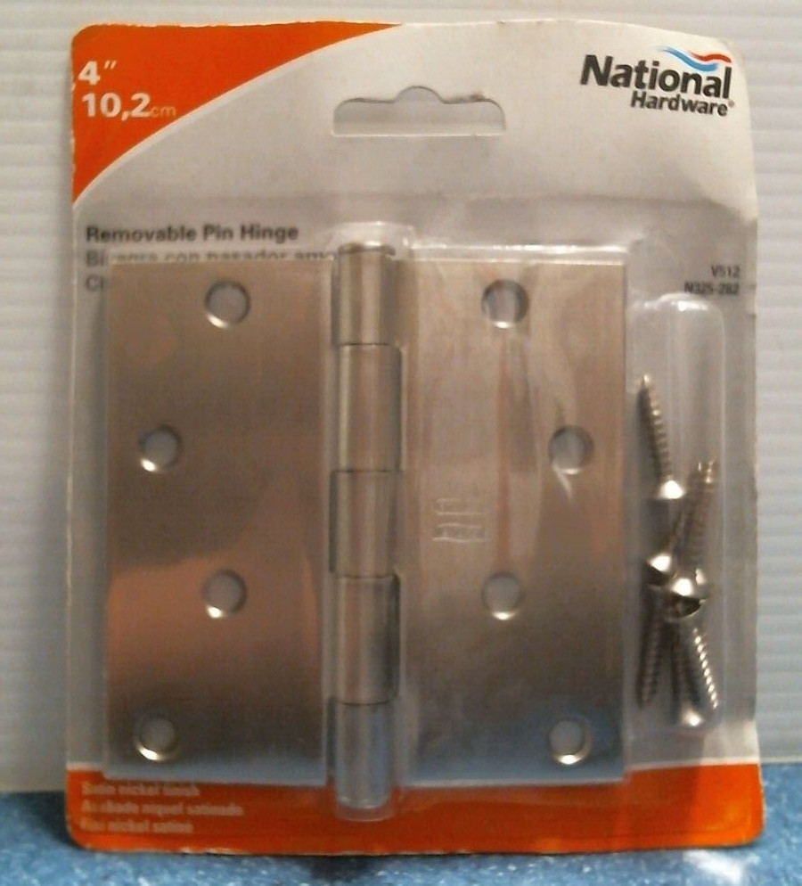 National Hardware 4" Removable Pin Hinge, Silver (N325-282) FS