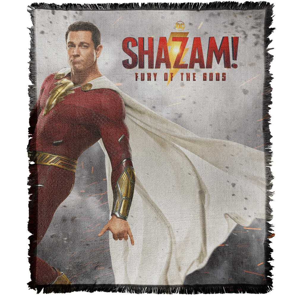 Shazam! Fury of The Gods Blanket, 50"x60" Hang Loose Woven Cotton Blend Throw