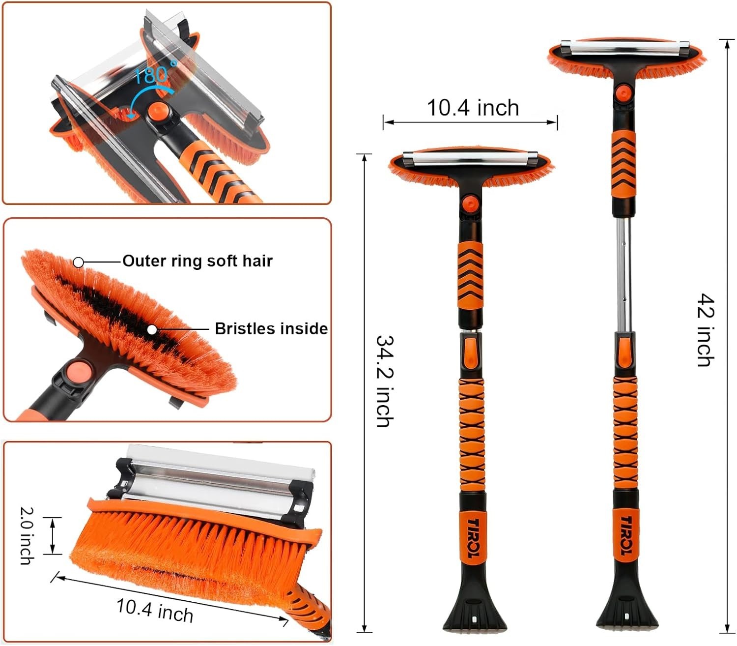 Durable Extendable Ice Scraper & Snow Shovel with Foam Handle - Winter Must-Have
