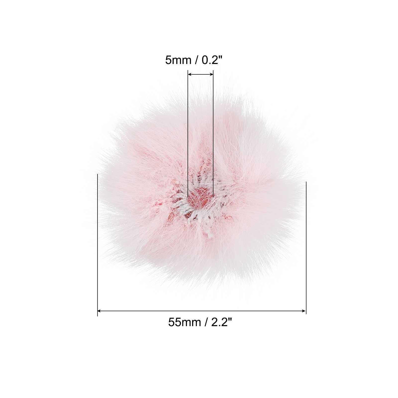 Furry Microphone Windscreen 5mm x 55mm for Microphone Pink 2 Pack