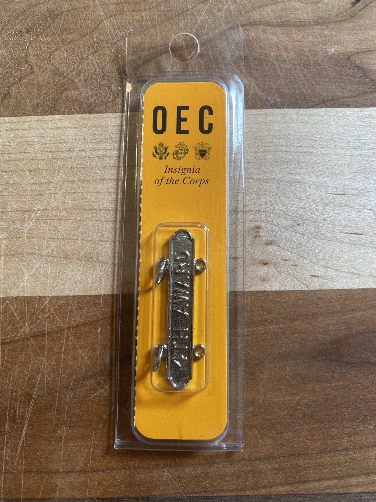 US Marine Corps OEC 4th Award  Requalification Bar Silver Tone