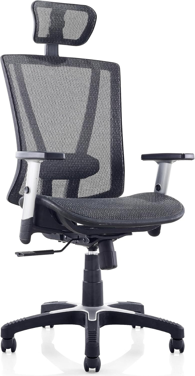 53 in Tall Black Ergonomic Adjustable Office Chair, Home Office Ergonomic Chair,