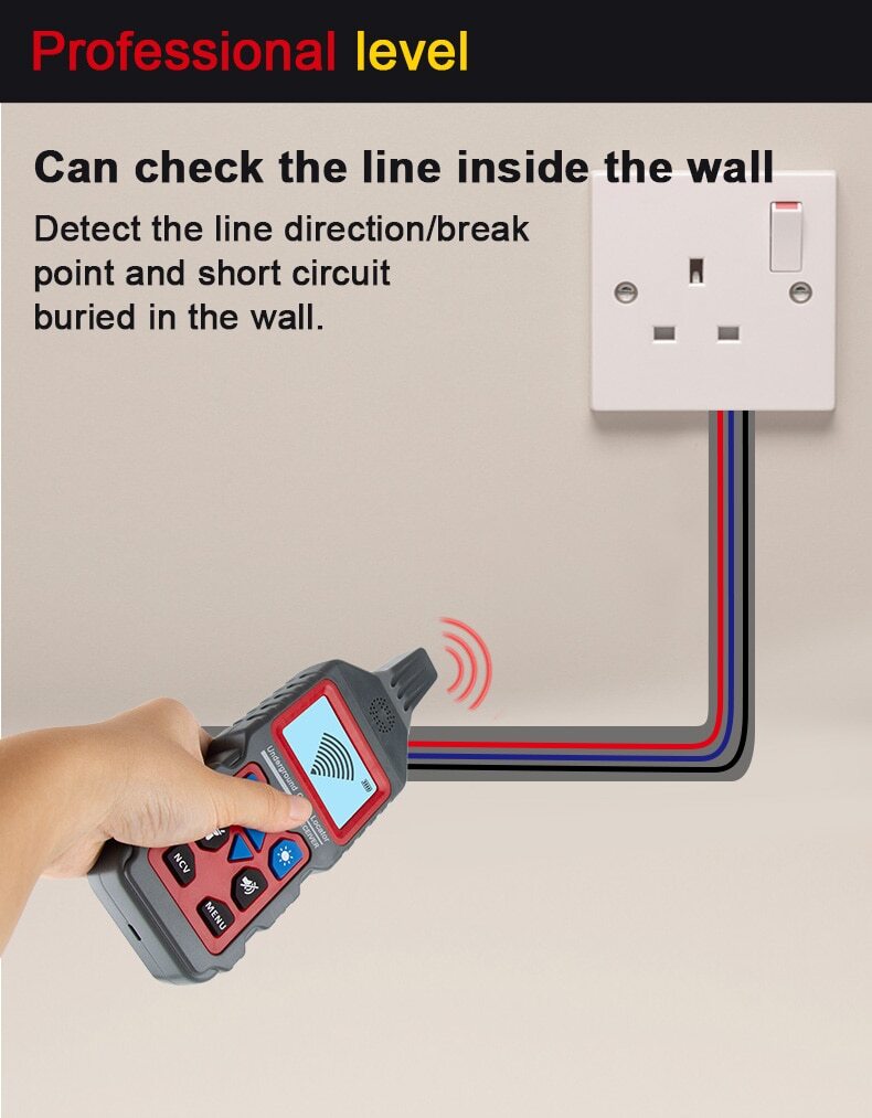 NF-826 Locator Wire Tracker Detection Wall Electrical Underground Cable Tester
