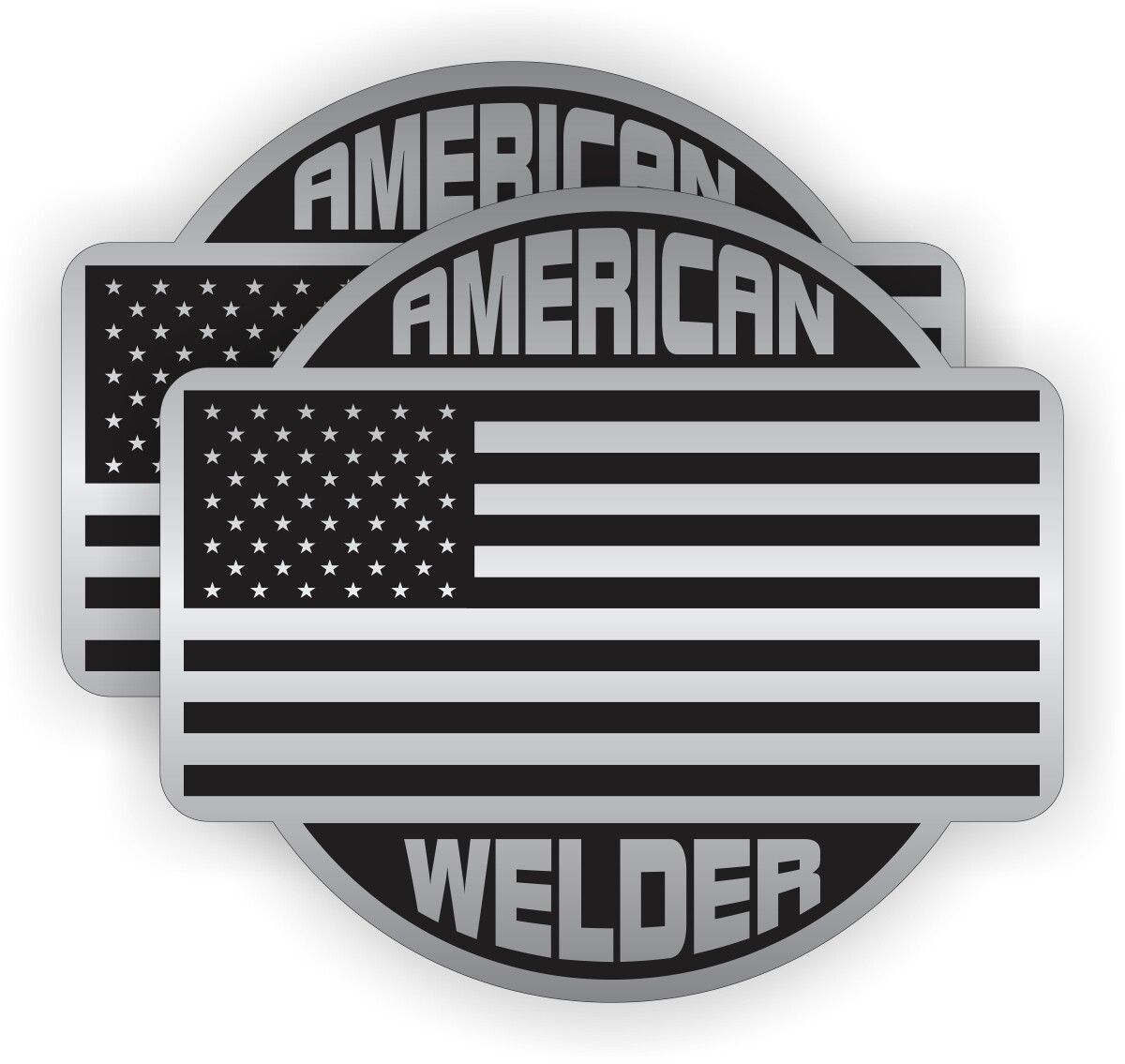 pair - American Welder Welding Helmet Stickers  Hard Hat Decals Labels USA
