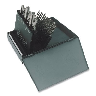 HTGP Bright Jobber Drill and Plug Hand Tap Set, 18-Pc Greenfield Industries Inc