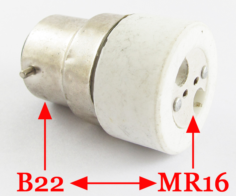 10x B22 Male to MR16 Female Socket Base LED Halogen CFL Light Bulb Lamp Adapter