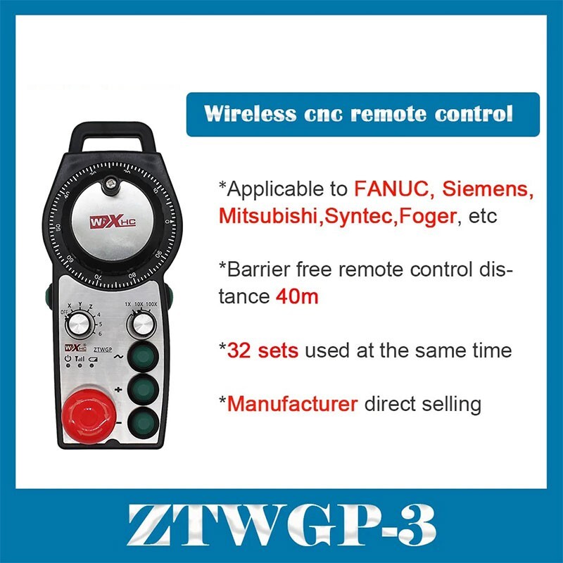 ZTWGP-3 Wireless Manual Pulse Generator CNC MPG Controller 6-Axis Handwheel