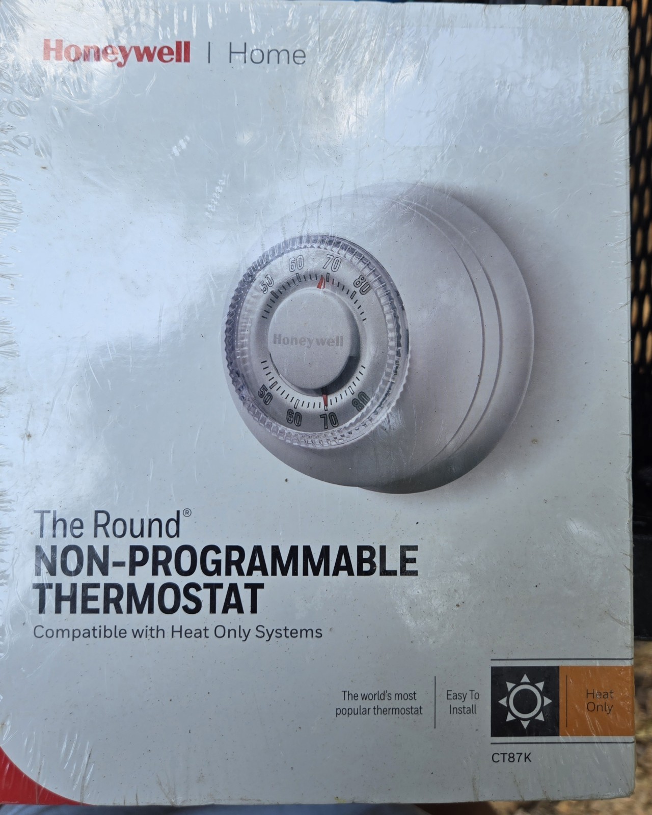 Honeywell Home CT87K Round Non-Programmable Dial Thermostat Heat Only 2-Wire