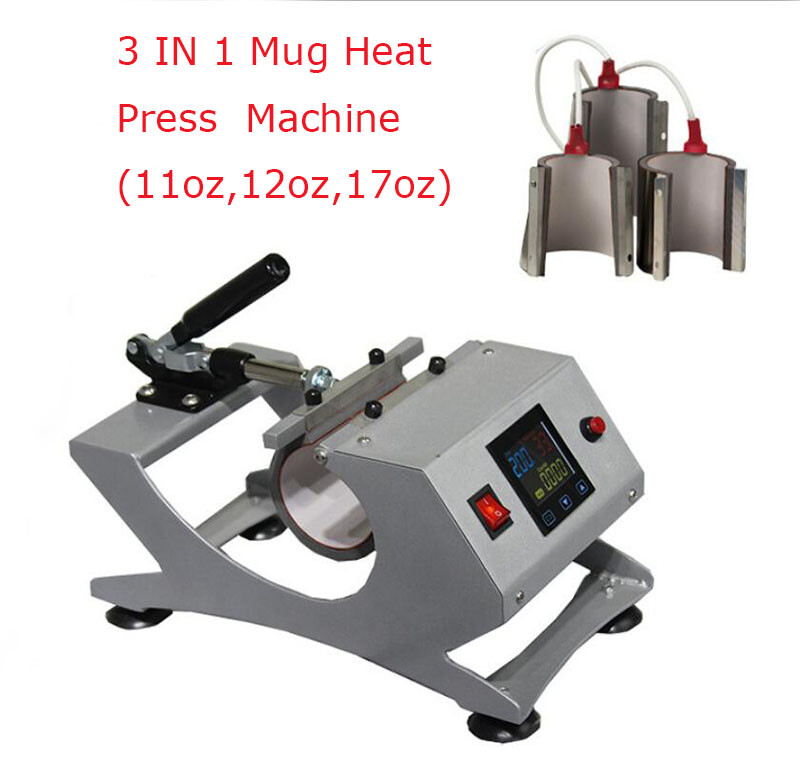 NEW 110V 3in1 Mug Heat Press Machine for 11 12 17 oz Mug Sublimation Transfer US
