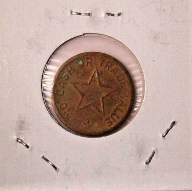 One Vintage Token Star No cash or trade value same both sides Slot Machine Token