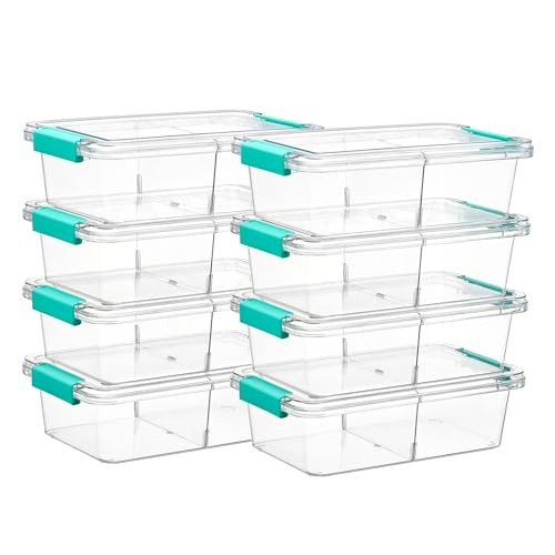 8 Pack Clear Pencil Box, Plastic Pencil Holder with Removable 1.5 Qt 8.0