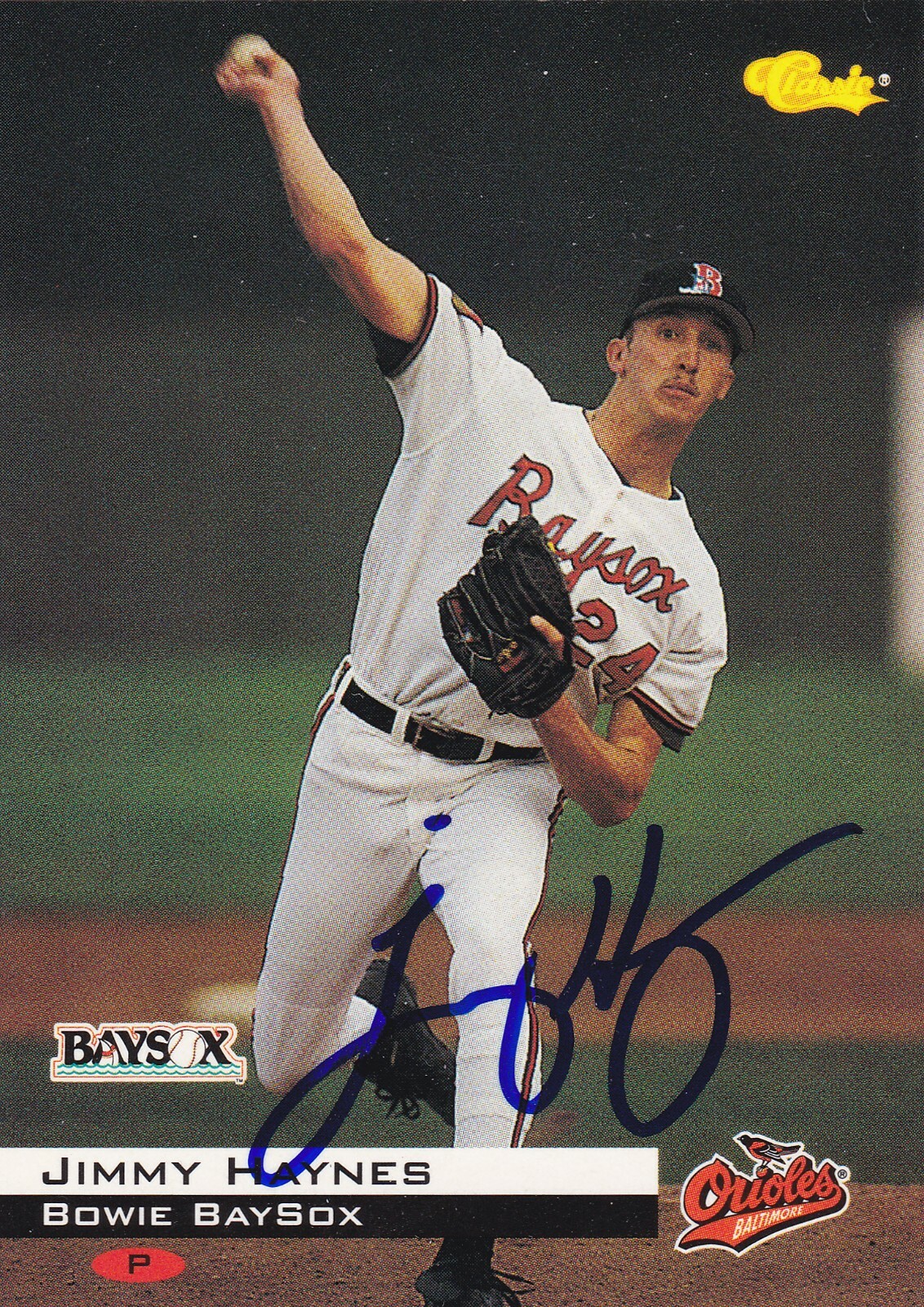 JIMMY HAYNES BOWIE BAYSOX SIGNED 1994 CARD BALTIMORE ORIOLES A'S BREWERS REDS