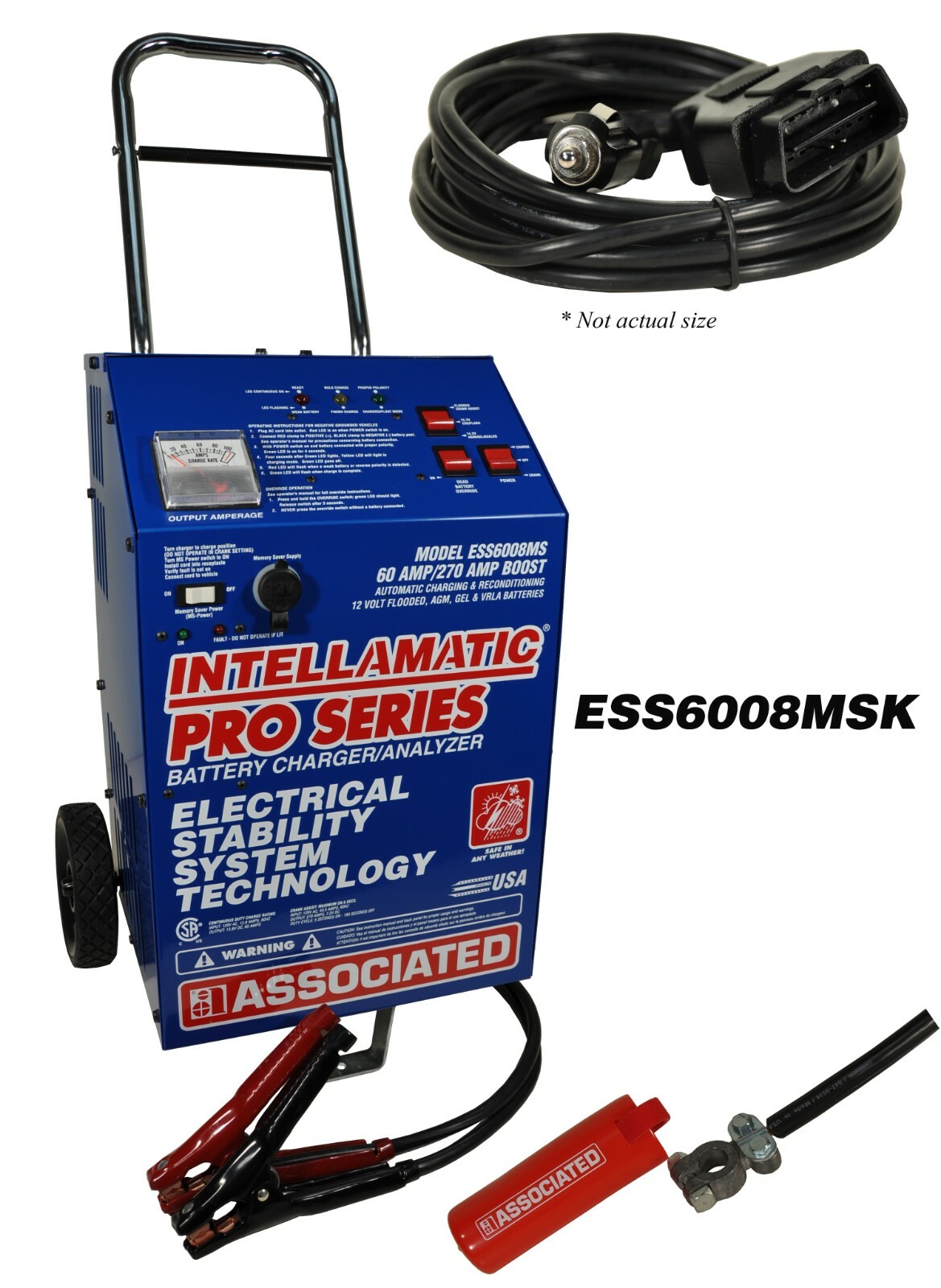 12V 60A Intellamatic 270A Boost 15A Memory Saver Battery Charger/Analyzer New
