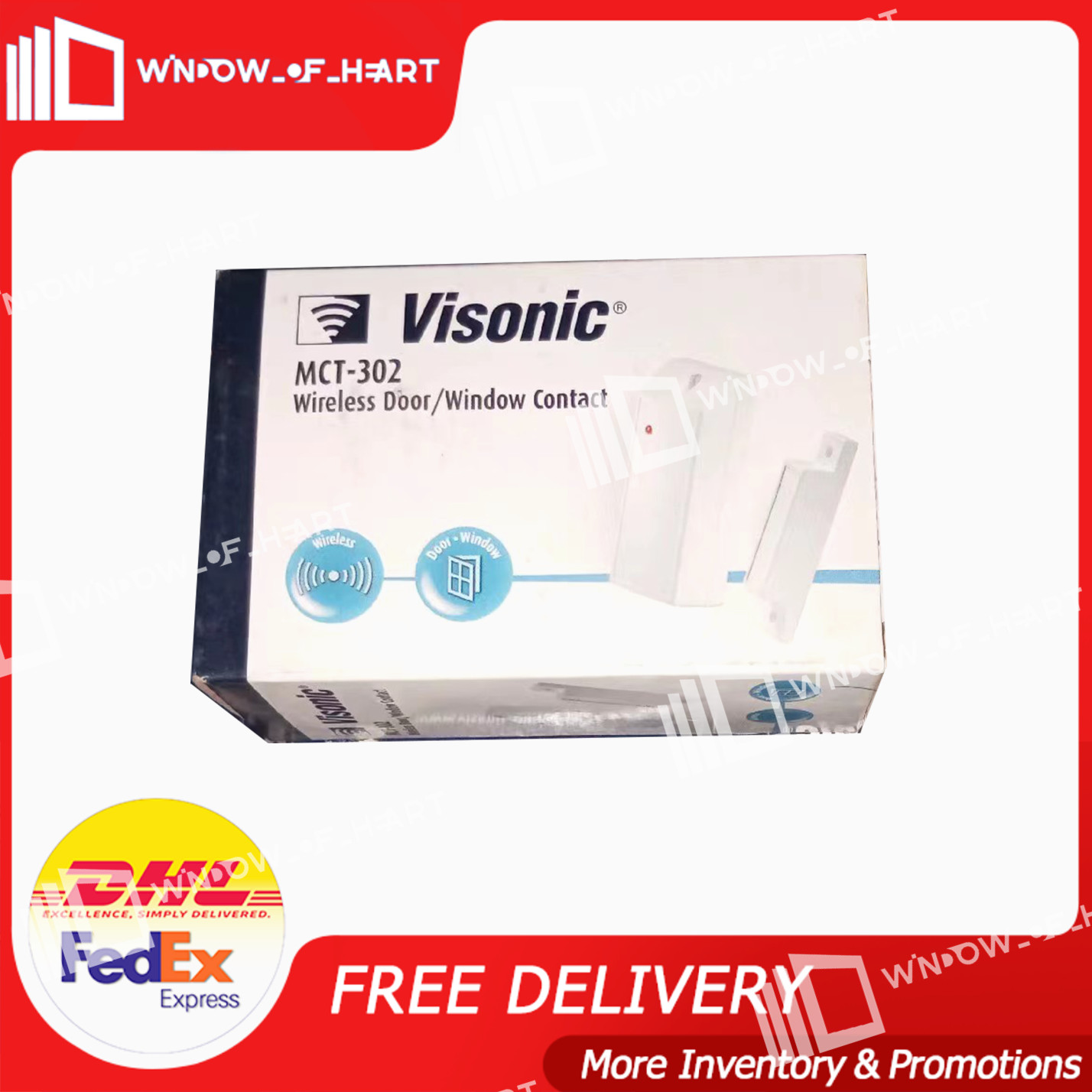 2PCS Visonic MCT-302 Wireless Magnetic Contact Transmitter with UL 315MHZ