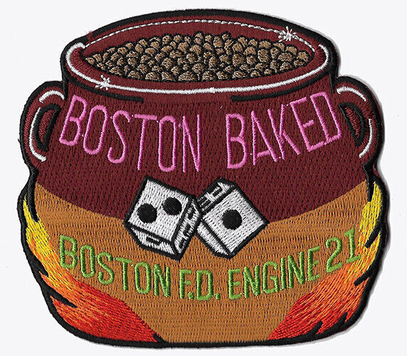 Boston Engine 21 Boston Baked Beans Dice NEW Fire Patch .