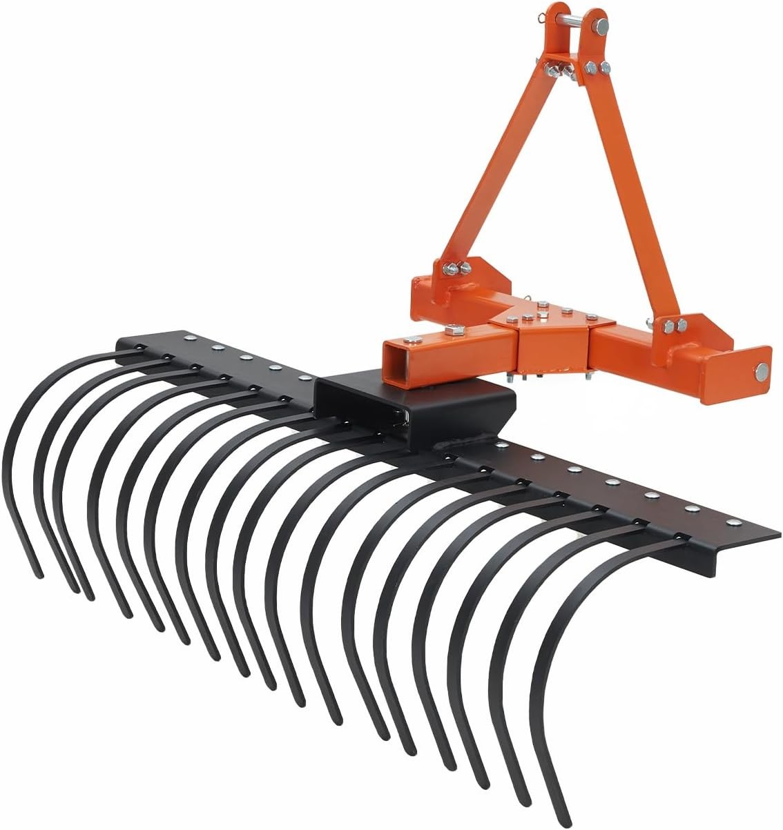 50" 3 Point Landscape Rake-Pull Behind Tractor Rake 3 Point Hitch Attachment