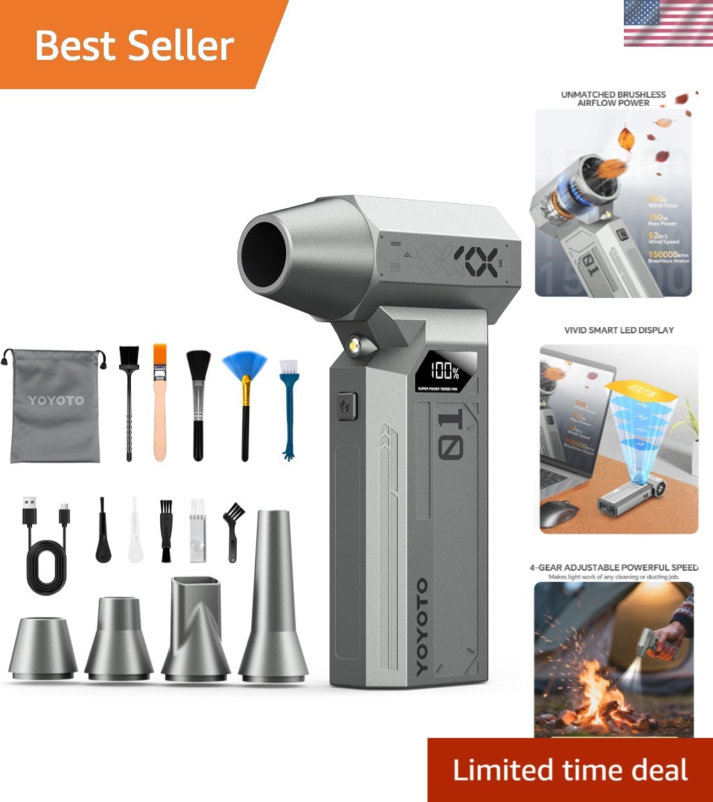 Rechargeable Air Duster with 150,000 RPM Motor - Ideal for Home & Outdoor Use
