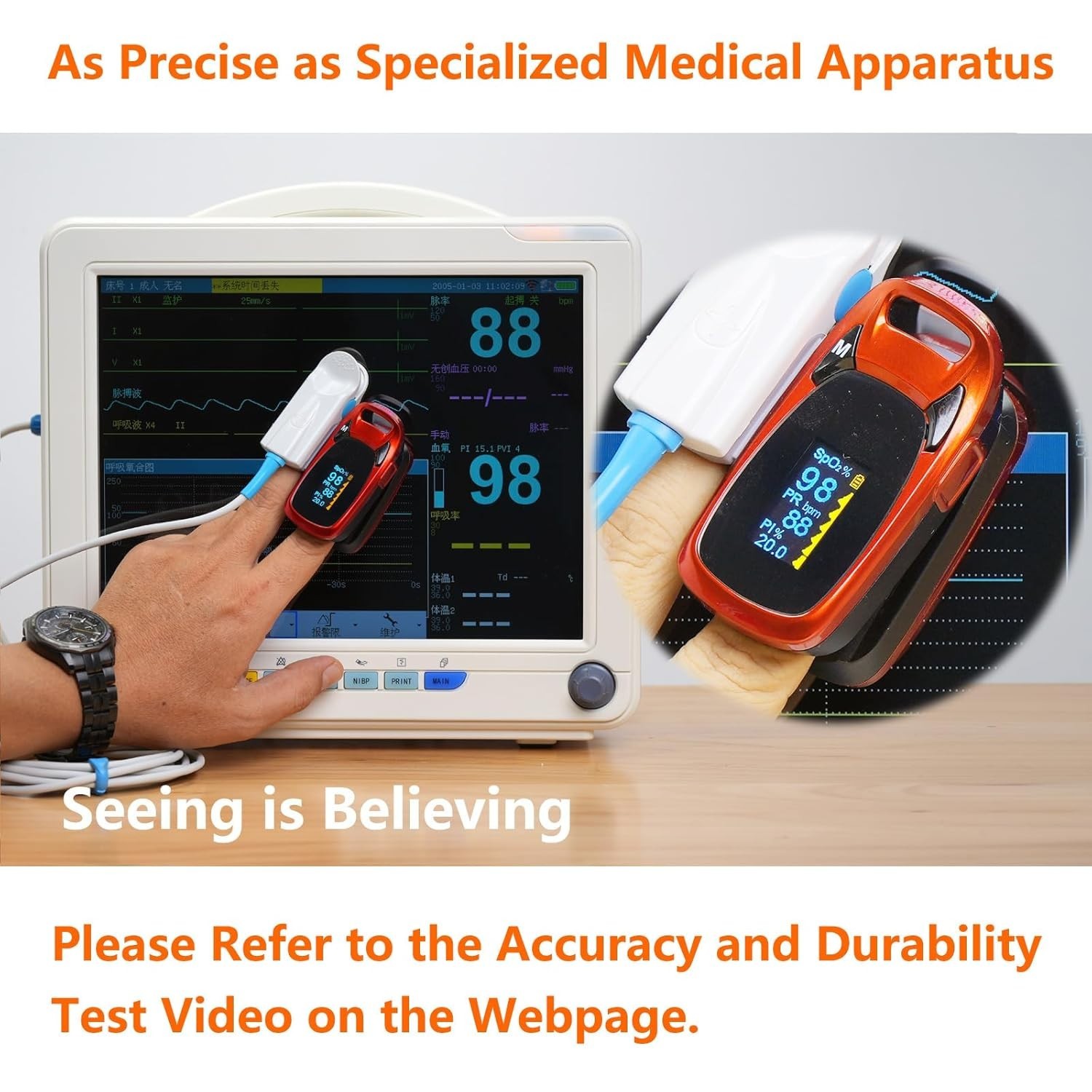 Fast Reading Fingertip Pulse Oximeter for Exercise & Sleep