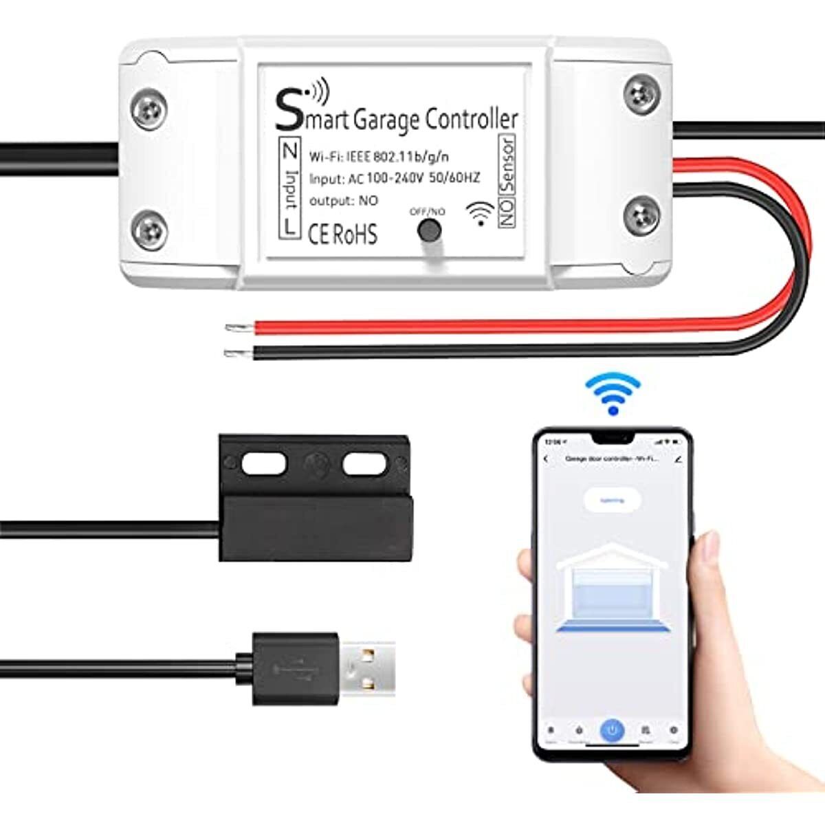 Smart Garage Door Gate Opener Controller Wireless WiFi Remote Control