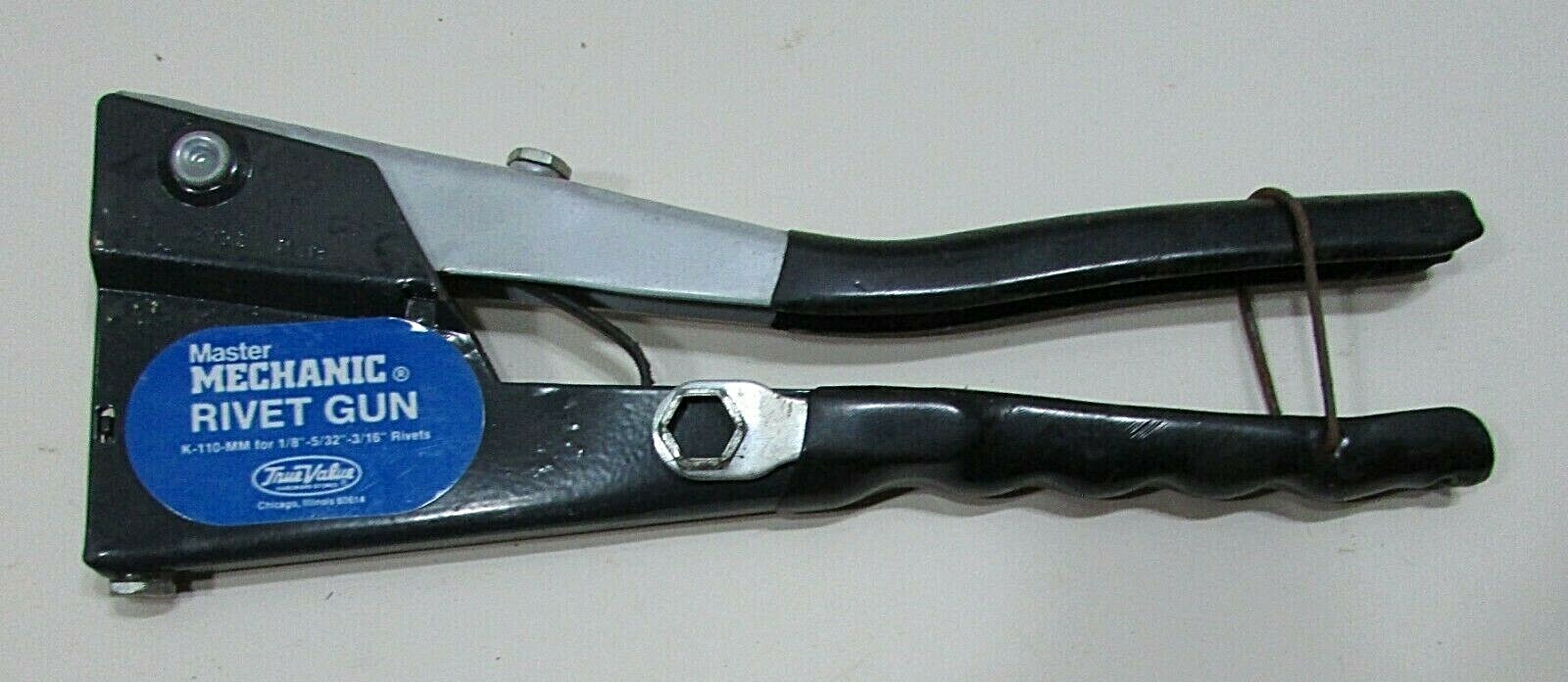 Good Working Vintage True Value Master Mechanic Rivet Gun Pop Riveter FREE S/H