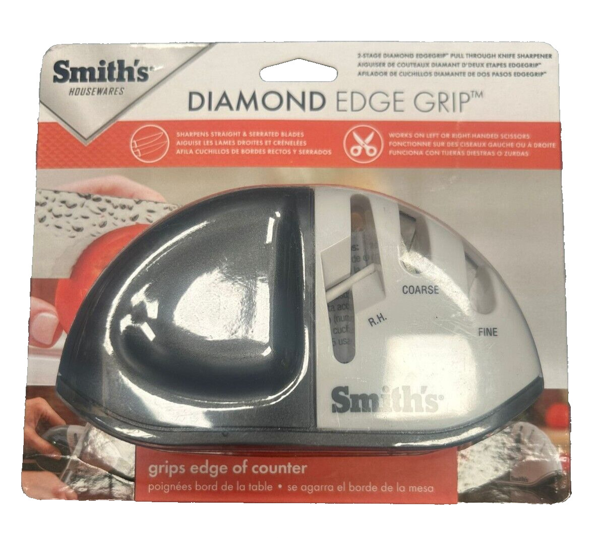Smith's Sharpeners White/Gray Diamond Edge Grip Max Knife Sharpener 51003