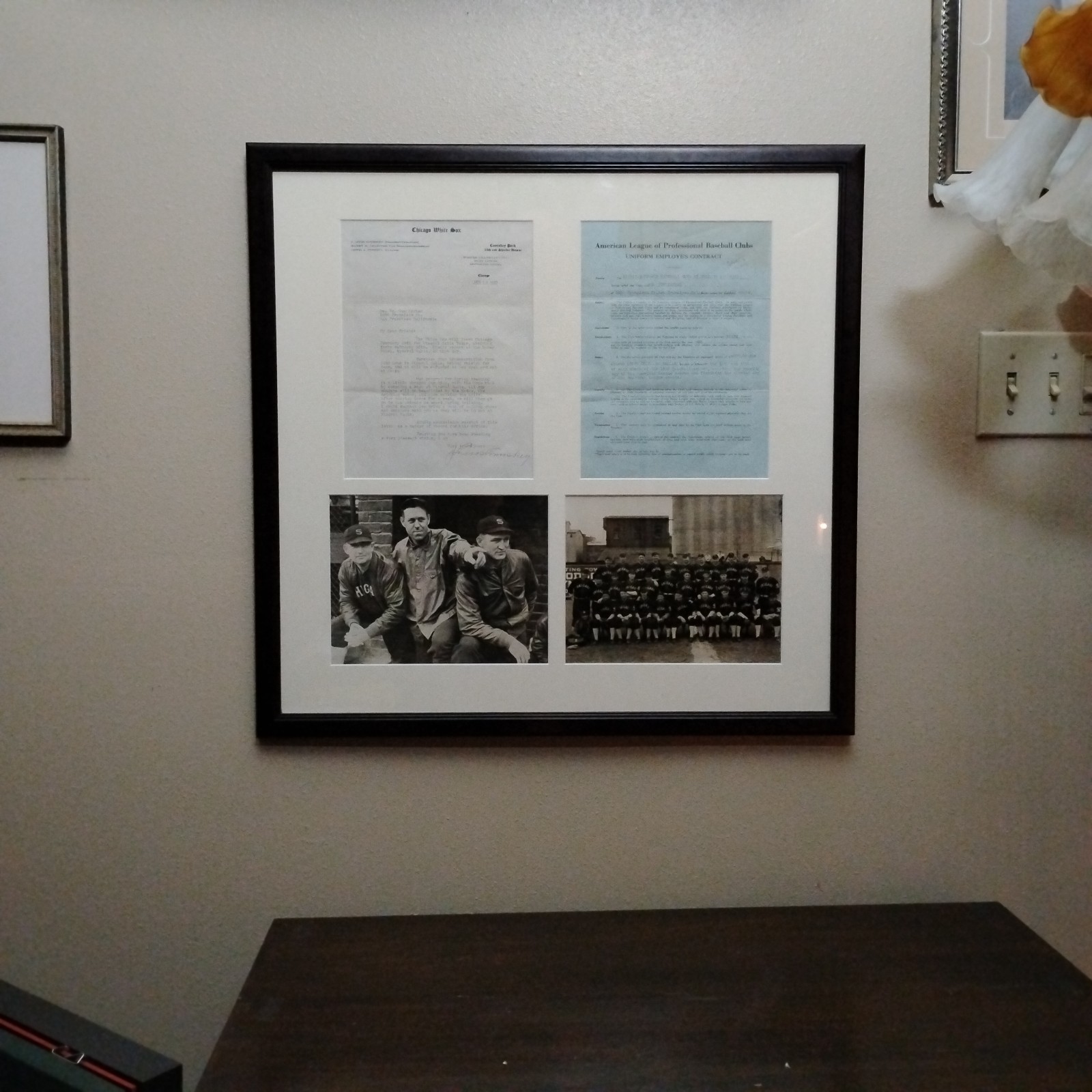 1932 Chicago White Sox Comiskey Signed Letter Contract Cunningham Type A Photos