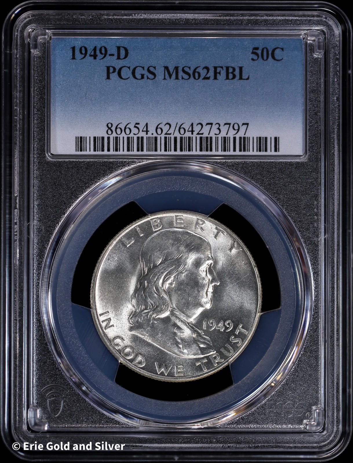 1949-D 50C Franklin Half Dollar PCGS MS 63 FBL | Uncirculated UNC