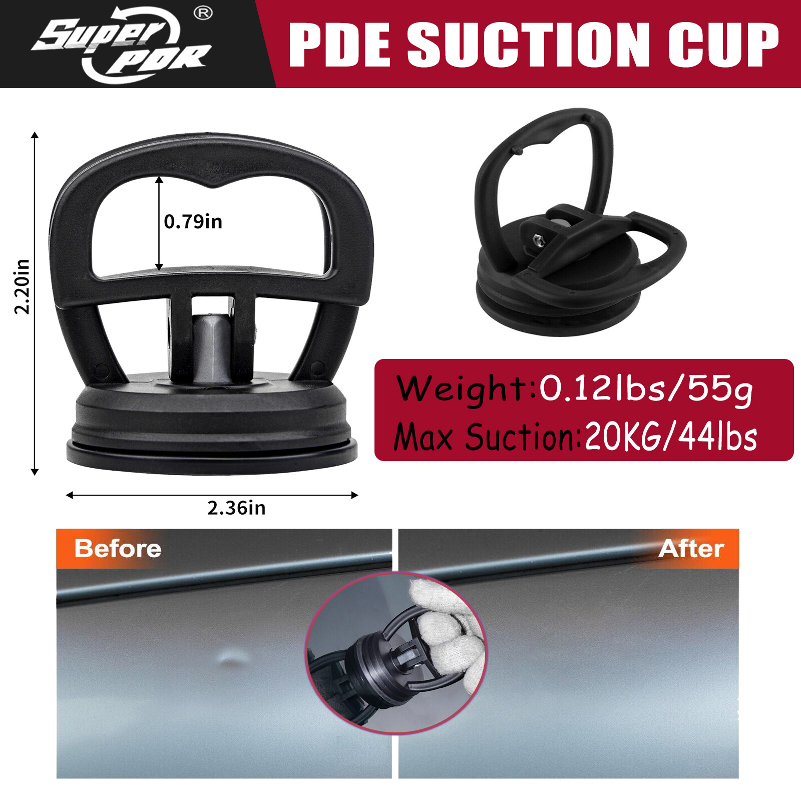 PDR Line Board Dent Paintless Repair LED Light Reflector 2X Sucker Removal Tools