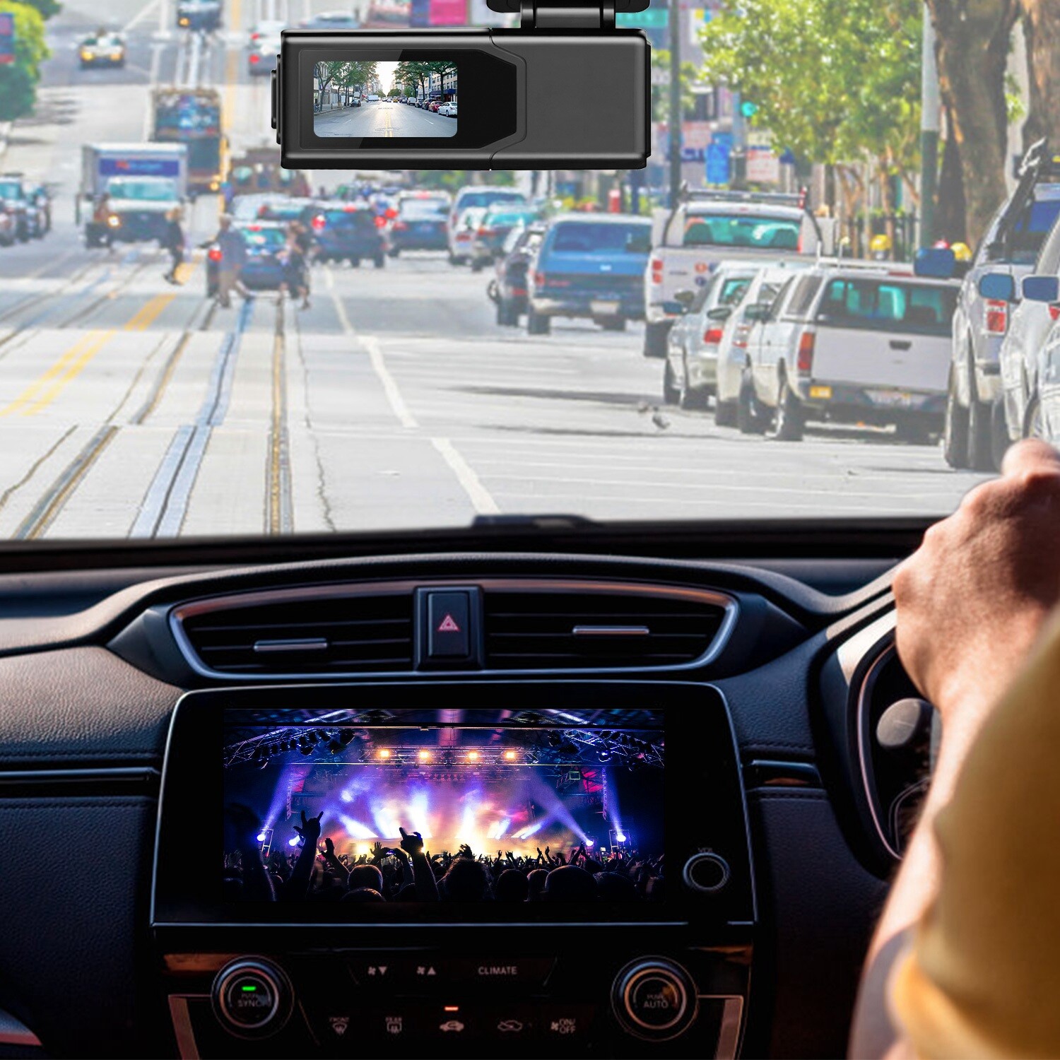 2K Dual Dash Camera for Cars, Free 32G SD Card and 140° Wide Angle WiFi App