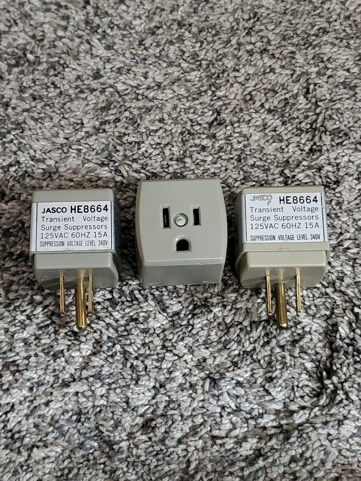 Lot Of 3 Vintage Jasco HE8664 Transient Voltage Surge Suppressors