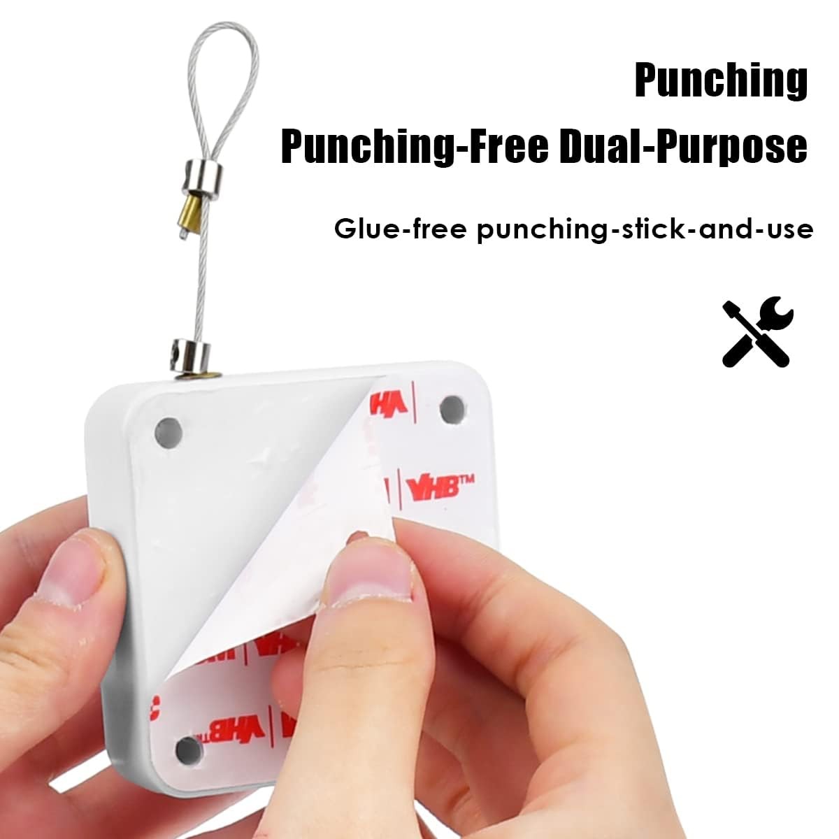 2PCS Automatic Door Closer, White Punch-Free Automatic Sensor, Residential