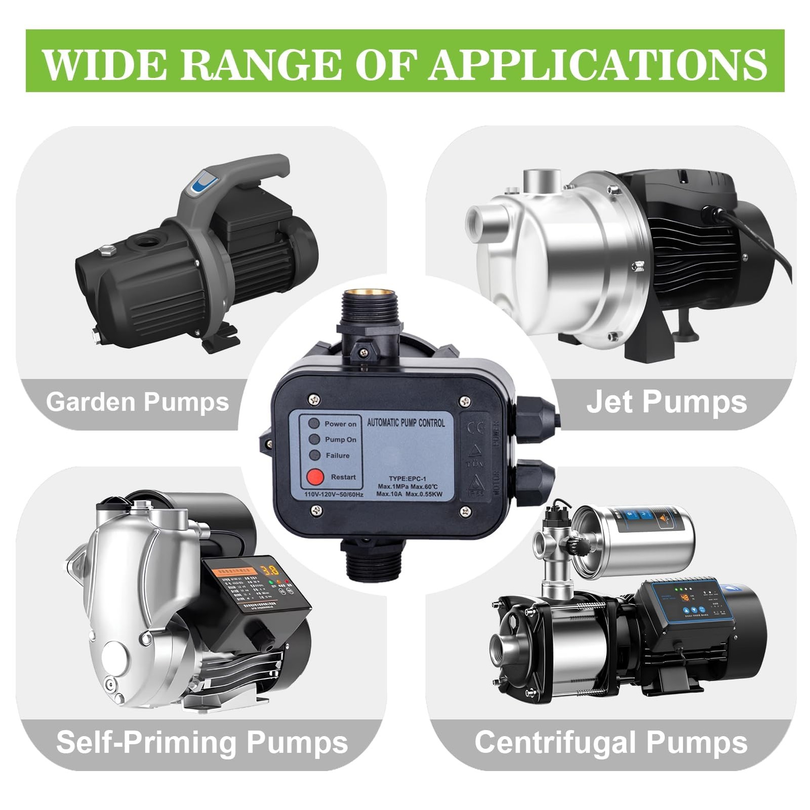 MARSTEK IP65 Automatic Water Pump Controller，Water Pump Pressure Switch Water...