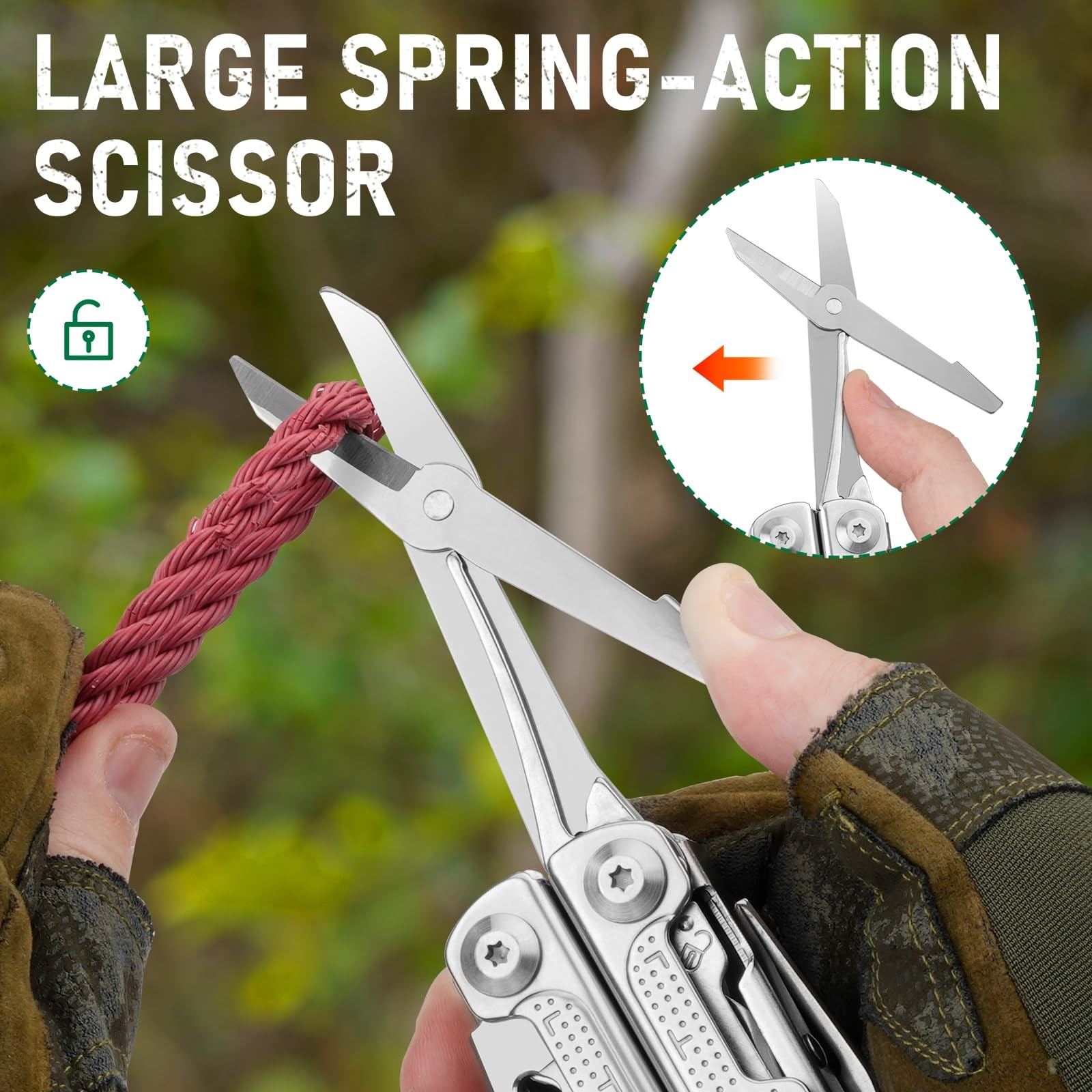 BIBURY Multitool Pliers Pro BI2049, 3Cr13 Multi Tool with Large Saw Silvery