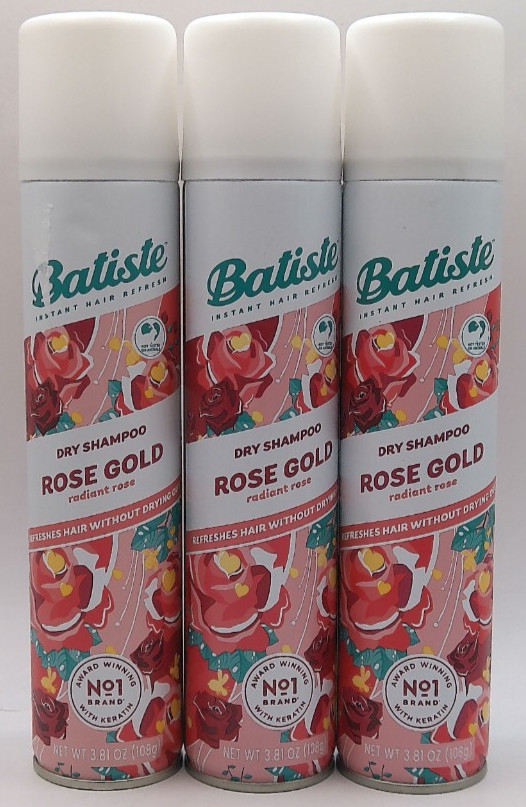 3PK Batiste Dry Shampoo Rose Gold Radiant Rose 3.81oz EACH New & Unused