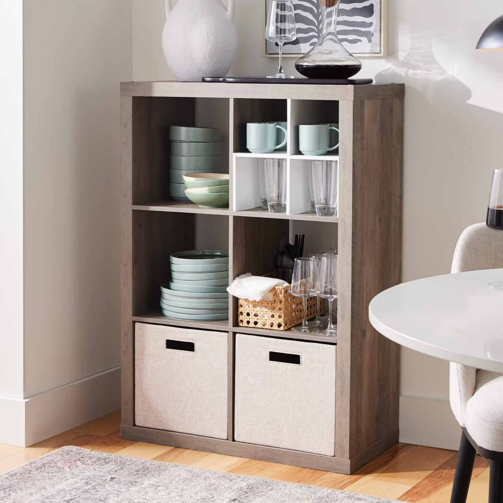 Better Homes & Gardens 6 Cube Storage Organizer, Rustic Gray