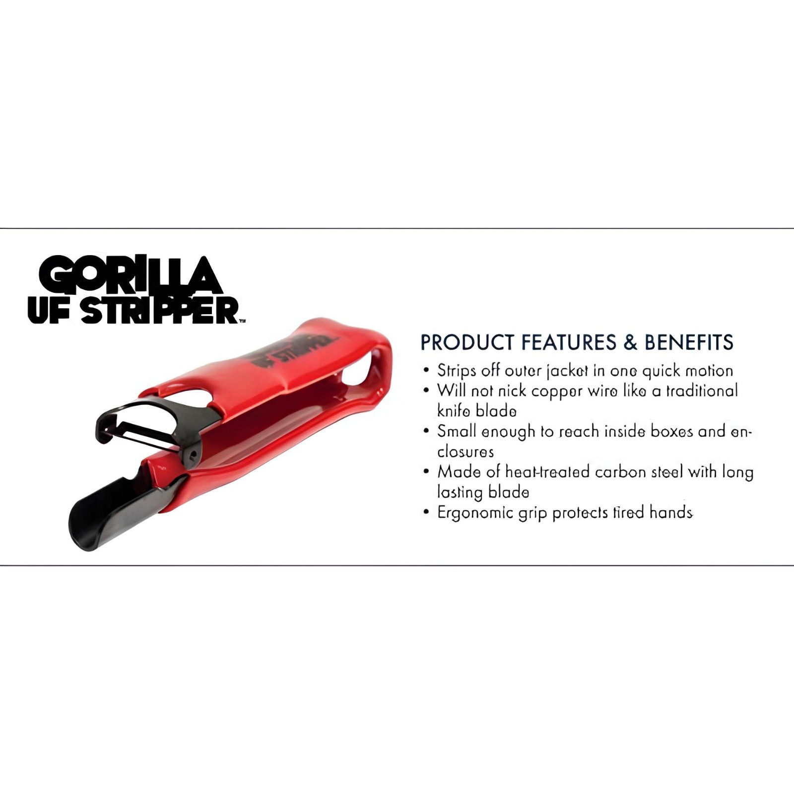 King Gorilla 10" UF Cable Stripper – Carbon Steel Wire Tool 46200
